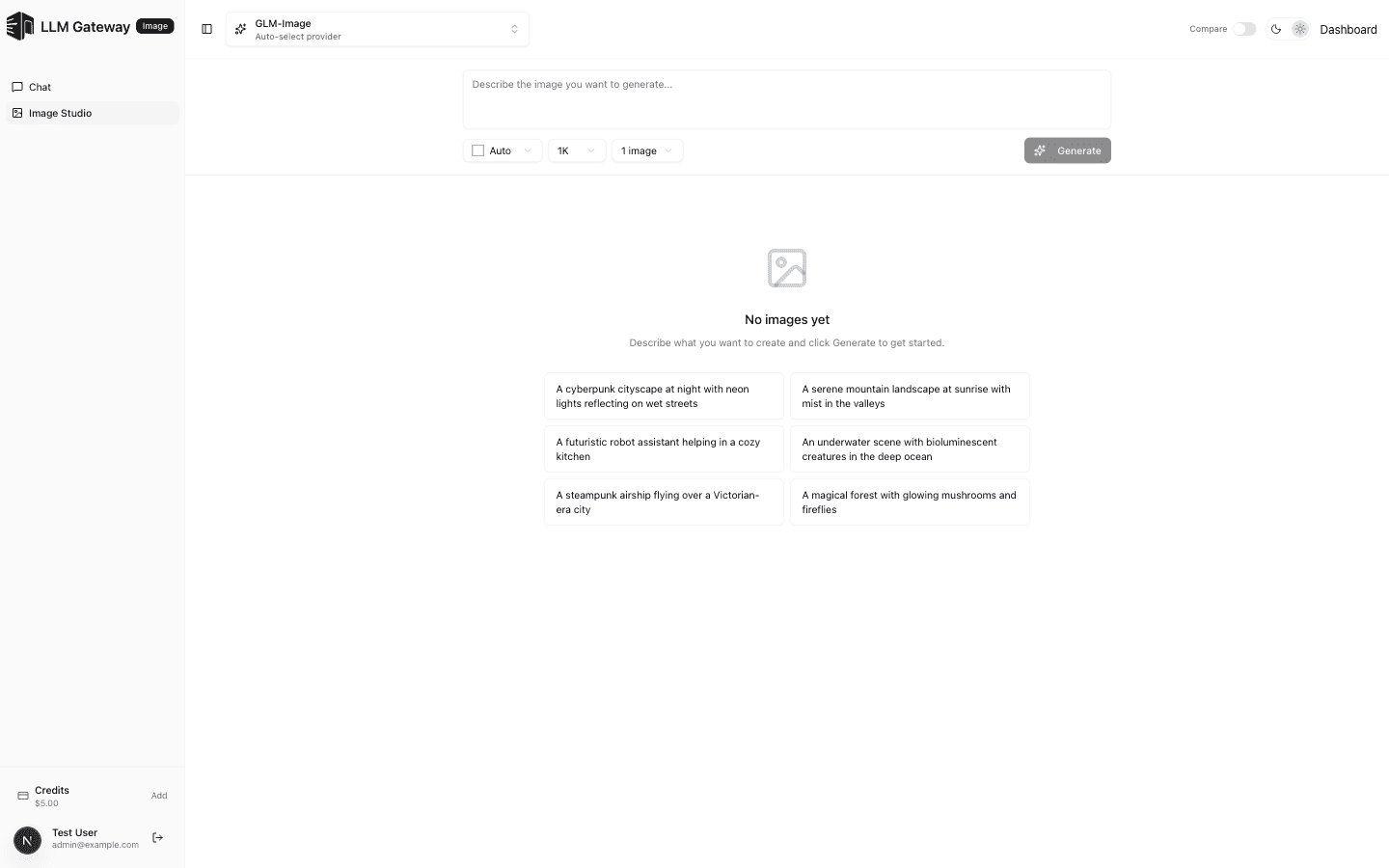 LLM Gateway Image Studio
